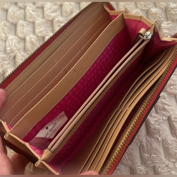 Kate Spade New York "Soffiano" Solid Red Leather Zip Around Wallet! - Picture 14 of 16